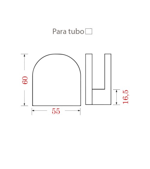 Pinza Redonda de Acero Inoxidable 316 Brillo y Satinado para Tubo Cuadrado