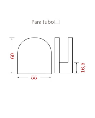 Pinza Redonda de Acero Inoxidable 316 Brillo y Satinado para Tubo Cuadrado