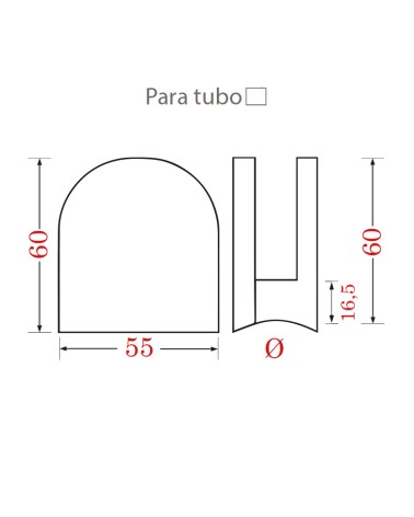 Pinza Redonda Acero Inoxidable 316 Brillo y Satinado para Redondo 43 mm - 50.8 mm