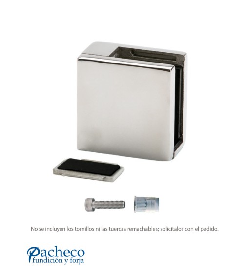 Pinza con Tope Intercambiable IZQ y DCHA en Acero Inoxidable 316 Brillo y Satinado para Cuadrado