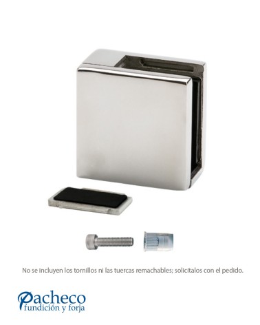 Pinza con Tope Intercambiable IZQ y DCHA en Acero Inoxidable 316 Brillo y Satinado para Cuadrado