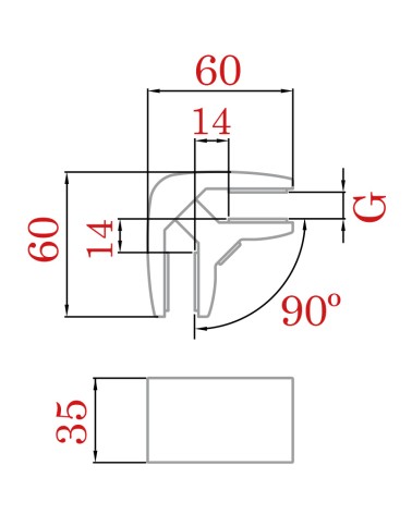 Pinza Esquinera de Acero Inoxidable 316 Brillo y Satinado para Unión de Dos Cristales