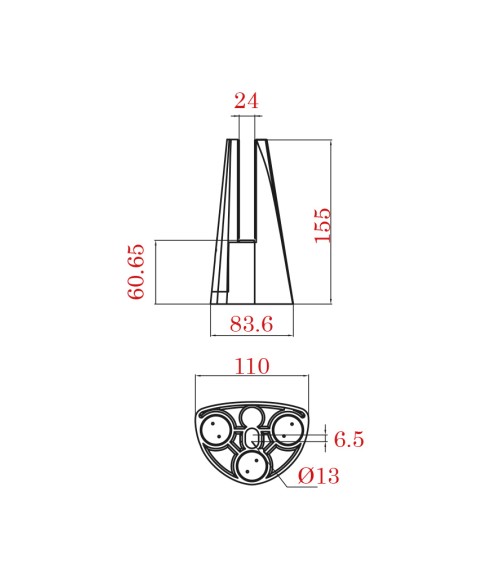 Pinza de Suelo en Acero Inoxidable 316 Brillo y Satinado para Barandillas de Cristal