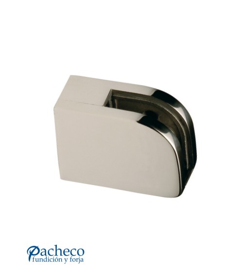 Pinza Inferior para Cristal de Acero Inoxidable 316 Brillo y Satinado para Cuadrado