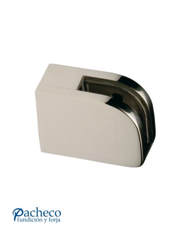 Pinza Inferior para Cristal de Acero Inoxidable 316 Brillo y Satinado para Cuadrado