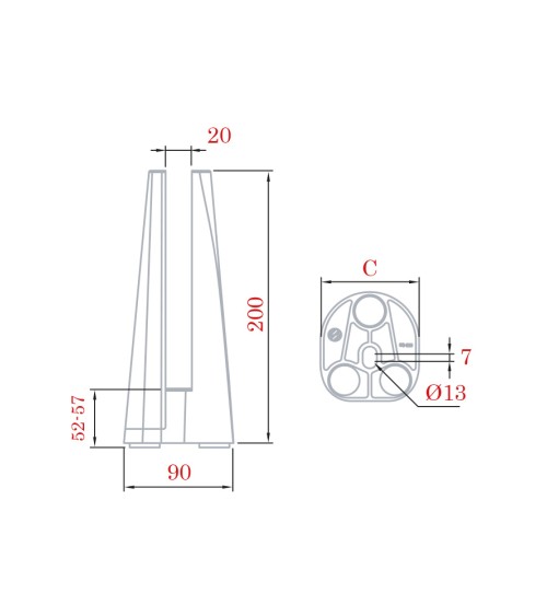 Pinza de Suelo en Acero Inoxidable 316 Brillo y Satinado para Fijación de Vidrio en Balcones y Terrazas