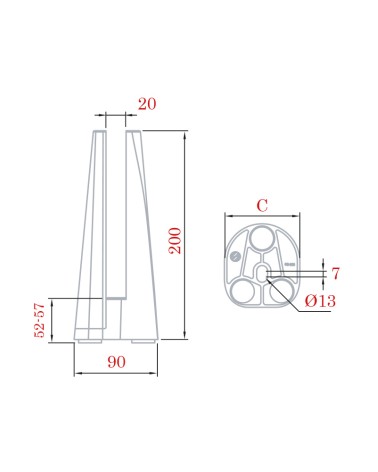 Pinza de Suelo en Acero Inoxidable 316 Brillo y Satinado para Fijación de Vidrio en Balcones y Terrazas