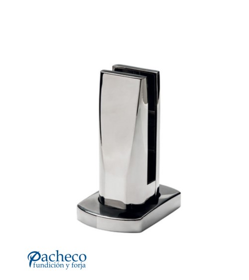 Pinza de Suelo con Base en Acero Inoxidable 316 Brillo y Satinado para Instalación de Cristales en Barandillas
