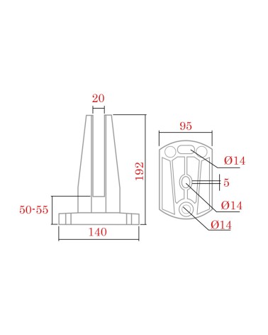 Pinza de Suelo con Base en Acero Inoxidable 316 Brillo y Satinado para Instalación de Cristales en Barandillas