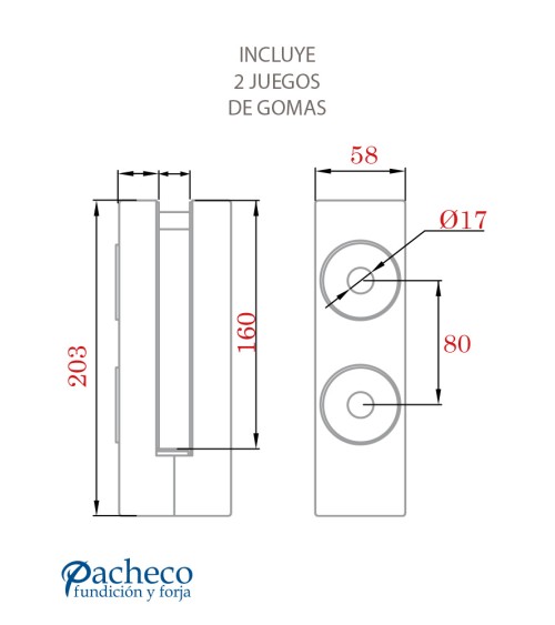 Pinza Lateral en Acero Inoxidable 316 Brillo y Satinado para Barandillas de Seguridad de Cristal