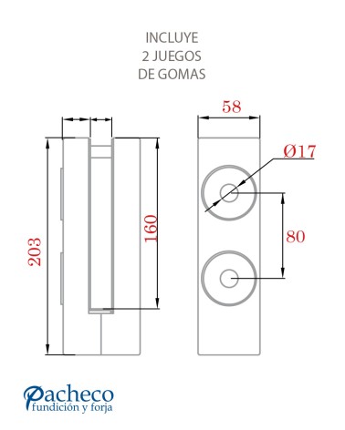 Pinza Lateral en Acero Inoxidable 316 Brillo y Satinado para Barandillas de Seguridad de Cristal