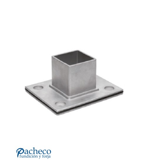 Base para Anclaje de Poste Cuadrado 40 mm de Acero Inoxidable 316