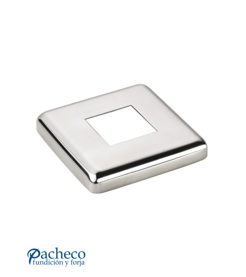 Base Cuadrada con Cantos Redondeados de Acero Inxoidable 316 Brillo y Satinado