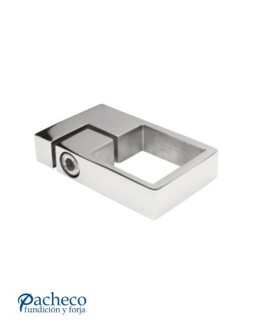 Soporte Simple de Acero Inoxidable 316 Brillo y Satinado a Pared para Sujección de Poste Cuadrado