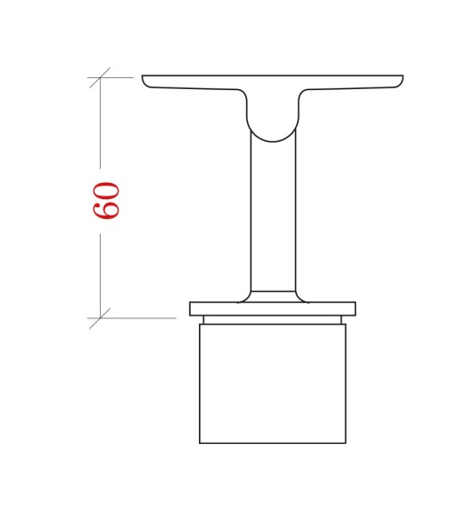 Soporte Superior Fijo para Pasamanos Cuadrado y Poste Cuadrado de Acero Inoxidable 316 Brillo y Satinado