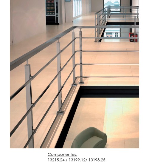 Soporte Superior Fijo para Pasamanos Cuadrado y Poste Cuadrado de Acero Inoxidable 316 Brillo y Satinado