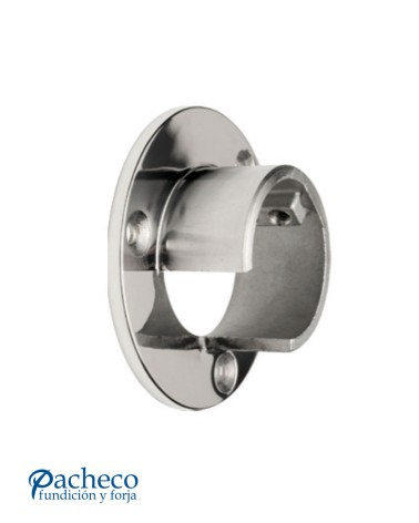 Base Redonda de Acero Inoxidable 316 Brillo y Satinado para Poste Redondo y Fijación a Pared