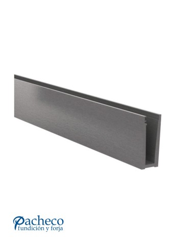 Perfil Superior de Aluminio Anodizado para Barandillas de Vidrio - Montaje Sobre Suelo