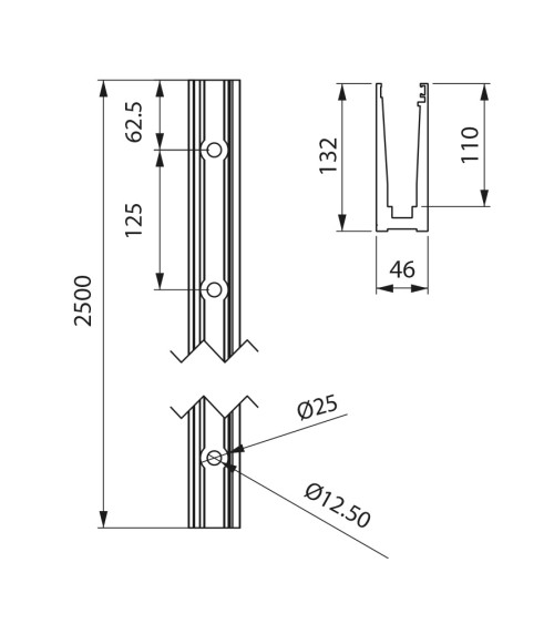 Perfil Superior de Aluminio Anodizado para Barandillas de Vidrio - Montaje Sobre Suelo