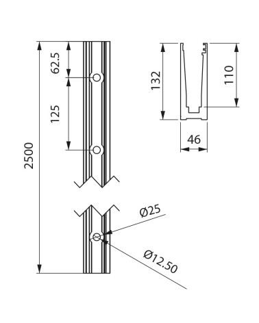 Perfil Superior de Aluminio Anodizado para Barandillas de Vidrio - Montaje Sobre Suelo