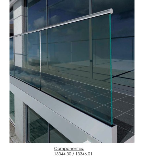 Perfil Superior de Aluminio Anodizado para Barandillas de Vidrio - Montaje Sobre Suelo