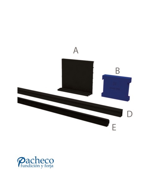 Kit de Gomas de Ajsute para Perfiles de Barandillas de Vidrio - Espesores Múltiple