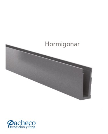 Perfil Embebido en Aluminio Anodizado para Barandillas de Cristal - Instalación Enrasada