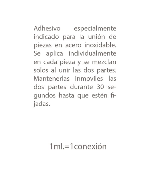 Adhesivo Bicomponente para Acero Inoxidable (fijación rápida A + B)