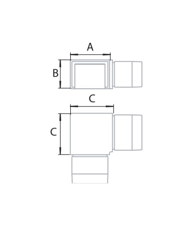 Codo Cuadrado de Acero Inxoidable para Esquina Brillo y Satinado