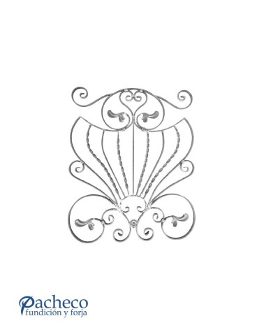 Balaustra de Forja con Eses y Volutas y Entorchados Centrales Pletina 16x8 mm