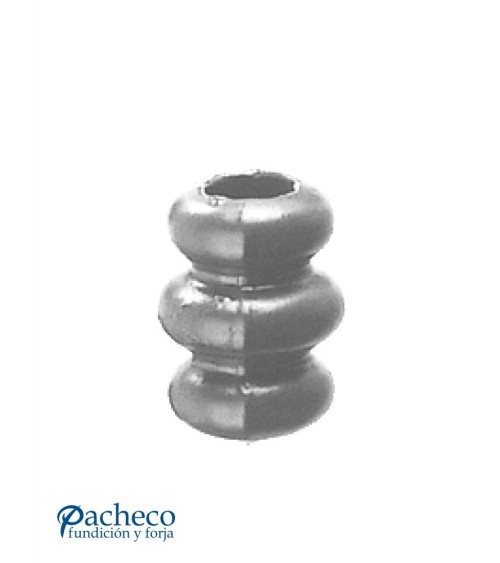 Macolla de Forja Lisa con Triple Anillo para Redondo 14 mm