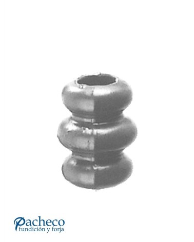 Macolla de Forja Lisa con Triple Anillo para Redondo 14 mm