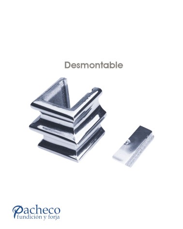 Macolla en latón cromado para barrote de forja cuadrado para barrote cuadrado