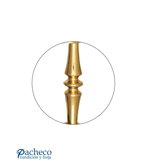 Tirador de latón brillo clásico torneado desplazado para puerta de portal