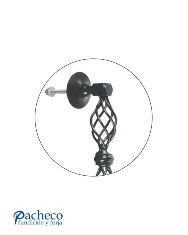 Tirador de hierro forjado tipo piña doble para portón rústico