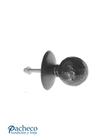 Pomo de hierro forjado bola martillada para puerta rústica