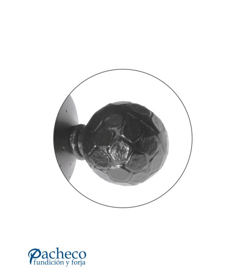Pomo de hierro forjado bola martillada para puerta rústica
