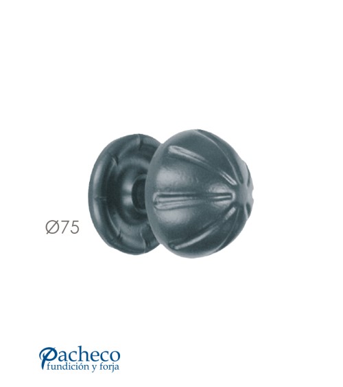 Pomo de hierro forjado estriada redonda para portón tradicional