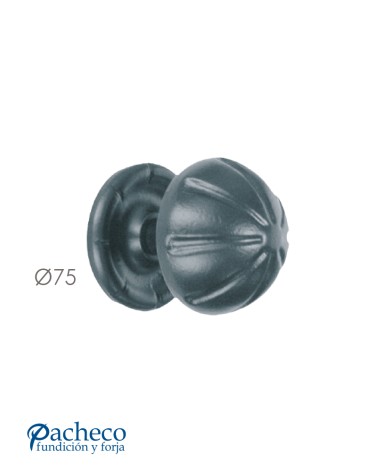 Pomo de hierro forjado estriada redonda para portón tradicional