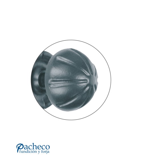 Pomo de hierro forjado estriada redonda para portón tradicional