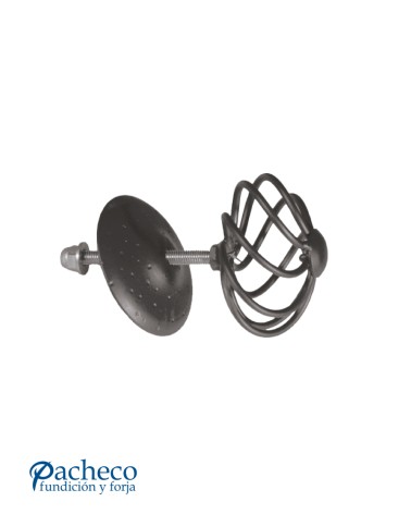 Pomo de forja rústica tipo piña abierta para puerta principal