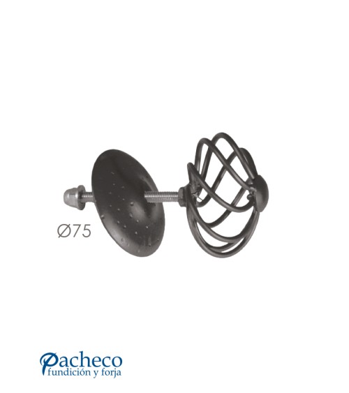 Pomo de forja rústica tipo piña abierta para puerta principal