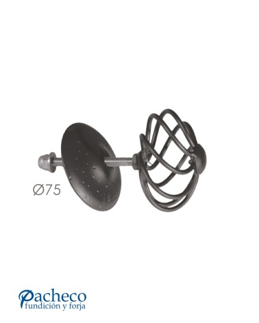 Pomo de forja rústica tipo piña abierta para puerta principal