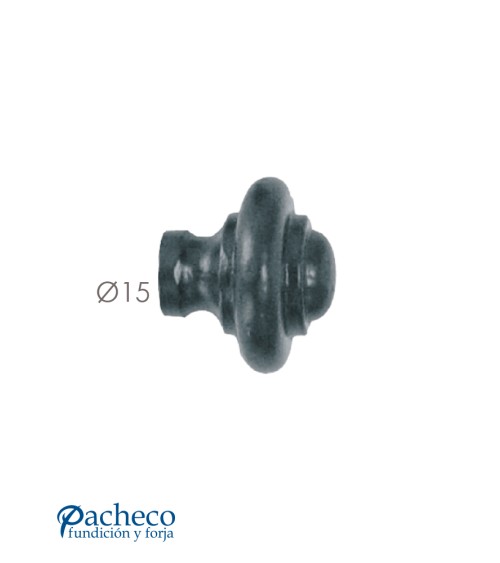 Pomo de forja torneado pequeño para muebles rústicos