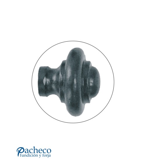 Pomo de forja torneado pequeño para muebles rústicos