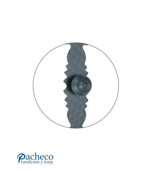 Pomo de forja rústica con placa decorada para portón tradicional