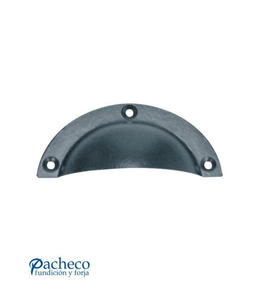 Tirador metálico rústico tipo concha para cajones y muebles de estilo vintage