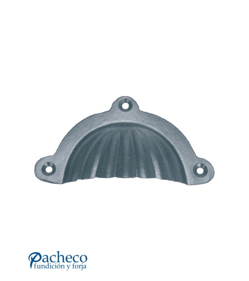 Tirador metálico rústico tipo concha para cajones y muebles vintage