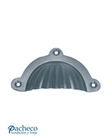 Tirador metálico rústico tipo concha para cajones y muebles vintage