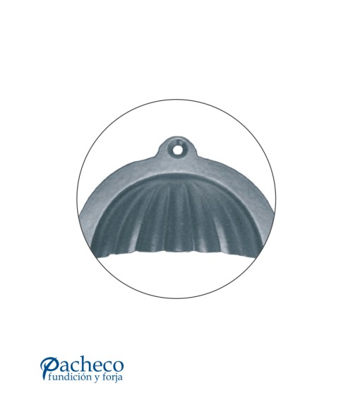 Tirador metálico rústico tipo concha para cajones y muebles vintage